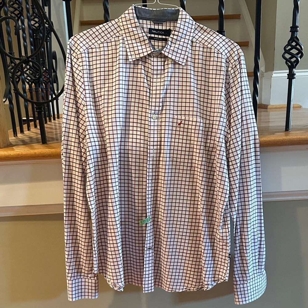 Nautica Men's Plaid Shirt - Navy and Red